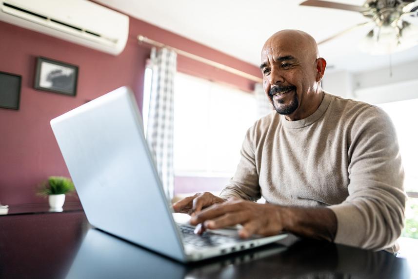 Man using a laptop